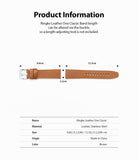 Watch Lug 22mm | Leather One Classic Band - Brown leather watch strap with dimensions and product specifications.