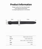 Watch Lug 22mm | Leather One Classic Band - Diagram showing dimensions of a black leather watch strap with buckle.