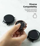 Watch Lug 20mm | Rubber One Band - Hand holding a bronze smartwatch case with text explaining 20mm lug compatibility.