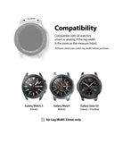 Watch Lug 22mm | Rubber One Band - Diagram showing 22mm lug width compatibility for Galaxy Watch 3, Watch 46mm, and Gear S3.