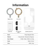 Ringke Magnetic Plate - Components including magnetic plate, extra sticker, install guide, alignment stickers, and tool.
