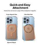 Ringke Magnetic Plate - Comparison showing a Ringke plate perfectly aligned on a phone versus a misaligned metal plate.