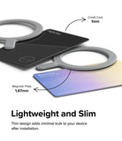 Ringke Magnetic Plate - Comparison showing a 1.67mm magnetic ring next to a 1mm credit card to highlight its slim profile.