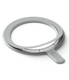 Ringke Magnetic Plate - A grey circular magnetic ring with an adhesive backing partially peeled off and a small handle.
