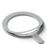 Ringke Magnetic Plate - A grey circular magnetic ring with an adhesive backing partially peeled off and a small handle.