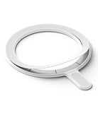 Ringke Magnetic Plate - White circular magnetic ring with an adhesive backing partially peeled off and a small handle.
