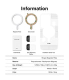 Ringke Magnetic Plate - Components including magnetic ring, adhesive sticker, install guide, alignment stickers, and tool.