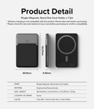 Card Holder | Magnetic Stand Slot - Technical diagram showing dimensions and features of the Ringke magnetic card holder.
