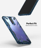 Redmi K30 Case | Fusion-X - Blue rugged phone case with clear back and precise cutouts shown from front and back angles.