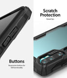 Mi Note 10 / 10 Pro Case | Fusion-X - Close-up of phone case showing responsive buttons and raised lips for camera protection.