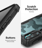 Mi Note 10 / 10 Pro Case | Fusion-X - Close-up of black phone case showing responsive side buttons and raised camera protection.