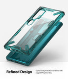Mi Note 10 / 10 Pro Case | Fusion-X - Transparent teal rugged phone case with reinforced corners and camera cutouts.