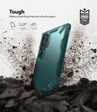 Mi Note 10 / 10 Pro Case | Fusion-X - Teal protective phone case standing in dirt with debris flying from impact.