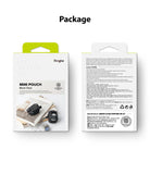 Mini Pouch | Block - Front and back view of Ringke mini pouch retail packaging with product details and safety instructions.