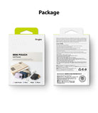 Mini Pouch | Half-Pocket - Front and back view of Ringke Mini Pouch packaging with product details and color options.