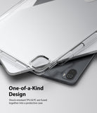 Xiaomi Pad 5 / 5 Pro | Fusion - Clear protective case resting on a silver and dark gray tablet, highlighting camera cutout.