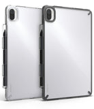 Xiaomi Pad 5 / 5 Pro | Fusion - Two clear protective tablet cases with stylus holders, one transparent and one matte black.