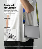 Xiaomi Pad 5 / 5 Pro | Fusion - Tablet in a clear case with a colorful shoulder strap and close-up of the strap hole.