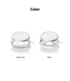 MagSafe Charger Case | Slim - Two MagSafe chargers shown with matte clear and white slim protective cases.