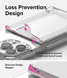 Card Holder | Magnetic Side Slot - Clear phone card holder with a dual-frame design and staircase stopper to secure cards.