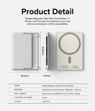 Card Holder | Magnetic Side Slot - Technical diagram showing dimensions and views of the light gray magnetic card holder.