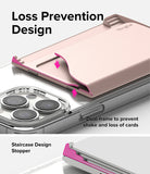 Card Holder | Magnetic Side Slot - Pink magnetic card holder on a phone with a dual-frame design to prevent card loss.