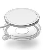 MagSafe (2024) Charger Case | Slim - Matte Clear - A white MagSafe charger hovering above a slim, matte clear case.