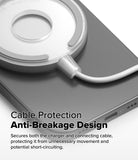 MagSafe (2024) Charger Case | Slim - Matte Clear - Close-up of a MagSafe charger with a protective cable strain relief.