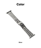 Apple Watch 49·46·45·44·42 mm | Metal One Air - Silver stainless steel link watch band with a folding clasp.