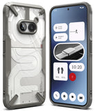 Nothing Phone (2a) / (2a) Plus Case | Fusion-X - Gray rugged case showing the phone's transparent back and front screen.