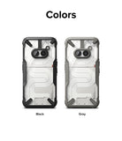Nothing Phone (2a) / (2a) Plus Case | Fusion-X - Two rugged phone cases in black and gray shown on white phones.