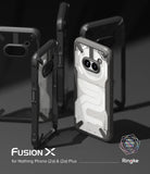 Nothing Phone (2a) / (2a) Plus Case | Fusion-X - Multiple black Fusion-X protective cases displayed around a Nothing Phone.