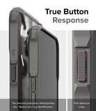 Nothing Phone (2a) / (2a) Plus Case | Fusion-X - Close-up of a grey phone case highlighting textured, responsive buttons.