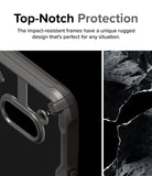 Nothing Phone (2a) / (2a) Plus Case | Fusion-X - Close-up of a rugged gray phone case frame next to a rocky texture.