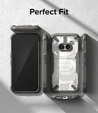 Nothing Phone (2a) / (2a) Plus Case | Fusion-X - Exploded view of a grey rugged phone case around a Nothing Phone.