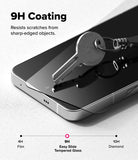 Nothing Phone (3) Screen Protector | Easy Slide Tempered Glass - Nothing Phone (3) Screen Protector - A metal key scratching a 9H tempered glass screen protector on a smartphone.