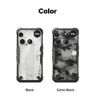 Nothing Phone (3) Case | Fusion-X - Two Nothing Phone (3) devices in black and camo black Fusion-X cases side by side.