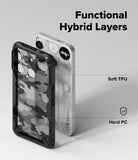 Nothing Phone (3) Case | Fusion-X - Exploded view of a Nothing Phone (3) and its hybrid TPU and PC protective case.