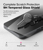 Nothing Phone (3a) / (3a) Pro Screen Protector | Easy Slide Tempered Glass - A metal key resting on a 9H tempered glass screen protector.