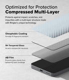 Nothing Phone (3a) / (3a) Pro Screen Protector | Easy Slide Tempered Glass - Exploded view showing multi-layer tempered glass structure above a smartphone.