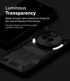 Nothing Phone (3a) Pro Case | Fusion-X - Clear case on a Nothing phone showing the glowing glyph interface and internal design.