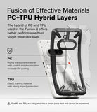 Nothing Phone (3a) Case | Fusion-X - Exploded view of a hybrid PC and TPU phone case on a Nothing Phone (3a).