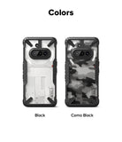 Nothing Phone (3a) Case | Fusion-X - Two rugged phone cases in Black and Camo Black shown side-by-side on a white background.