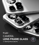 Nothing Phone (4a) Pro | Camera Glass (2P) - Close-up of silver Nothing Phone camera lenses with protective glass frames.