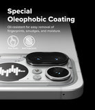 Nothing Phone (4a) Pro | Camera Glass (2P) - Close-up of phone camera lenses highlighting oleophobic coating features.