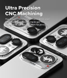 Nothing Phone (4a) Pro | Camera Glass (2P) - Close-up of black camera lens protectors being applied to a Nothing Phone.