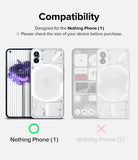 Nothing Phone (1) Case | Fusion-X - Compatibility chart showing Nothing Phone (1) is supported and Nothing Phone (2) is not.