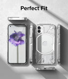 Nothing Phone (1) Case | Fusion-X - Clear protective case shown from multiple angles on a Nothing Phone (1) with a floral screen.