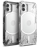 Nothing Phone (1) Case | Fusion-X - Two transparent, rugged protective cases for Nothing Phone (1) in clear and black.