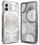 Nothing Phone (2) Case | Fusion-X - Clear protective case on a Nothing Phone (2) showing front and back views.